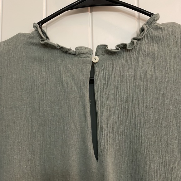 The Impeccable Pig Green Ruffled Mini Sundress - Picture 4 of 6